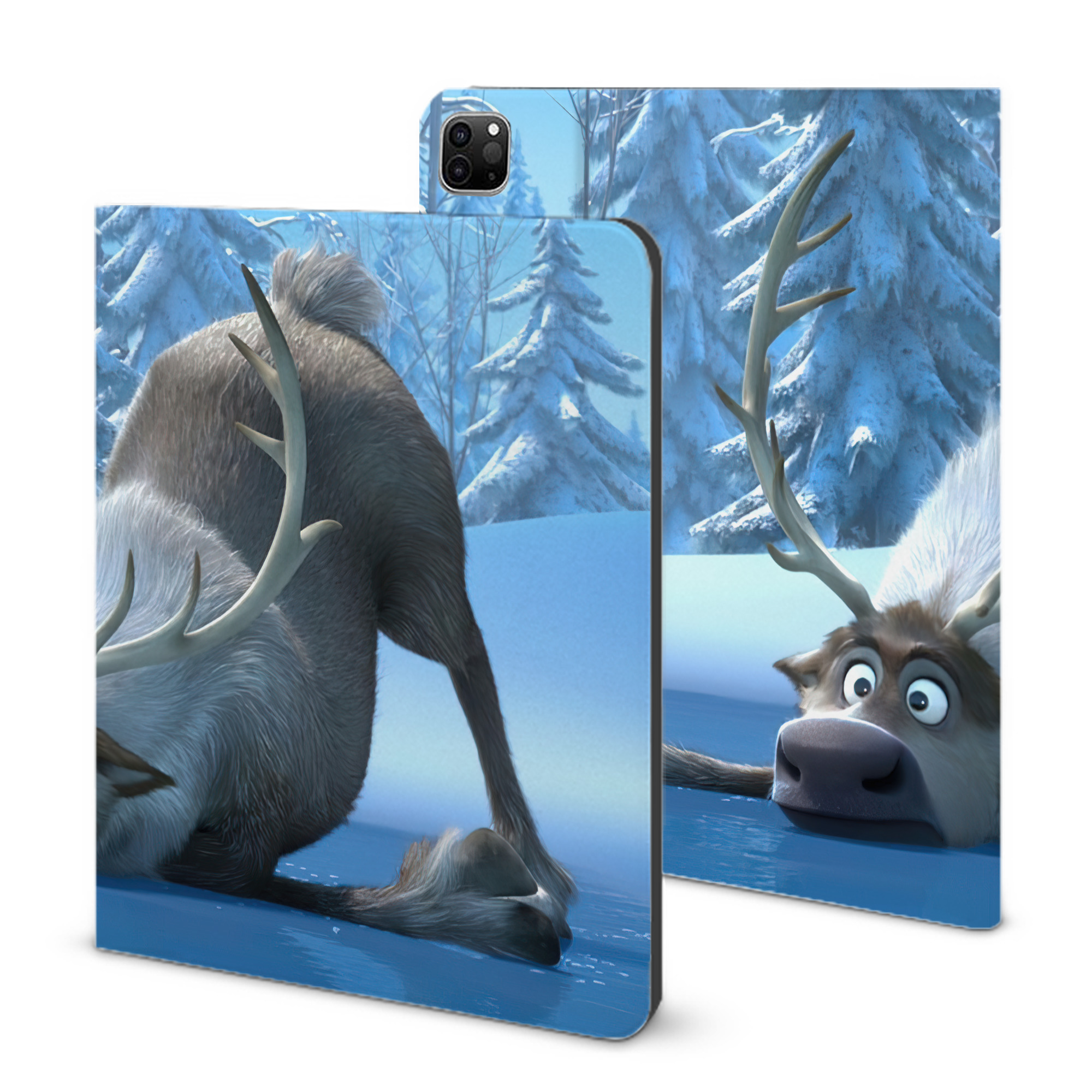 （画像用） アナと雪の女王 アンナ エルサ Frozen Anna Elsa IPad ケース ブック型 PUレザー TPU 耐衝撃 軽量 薄型 ペン収納なし 全面保護 IPad 各モデル対応